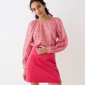 J. CREW PUFF SLEEVE BLOUSE IN LIBERTY TOUTOUAYETTE FABRIC FLORAL NWT SZ Large